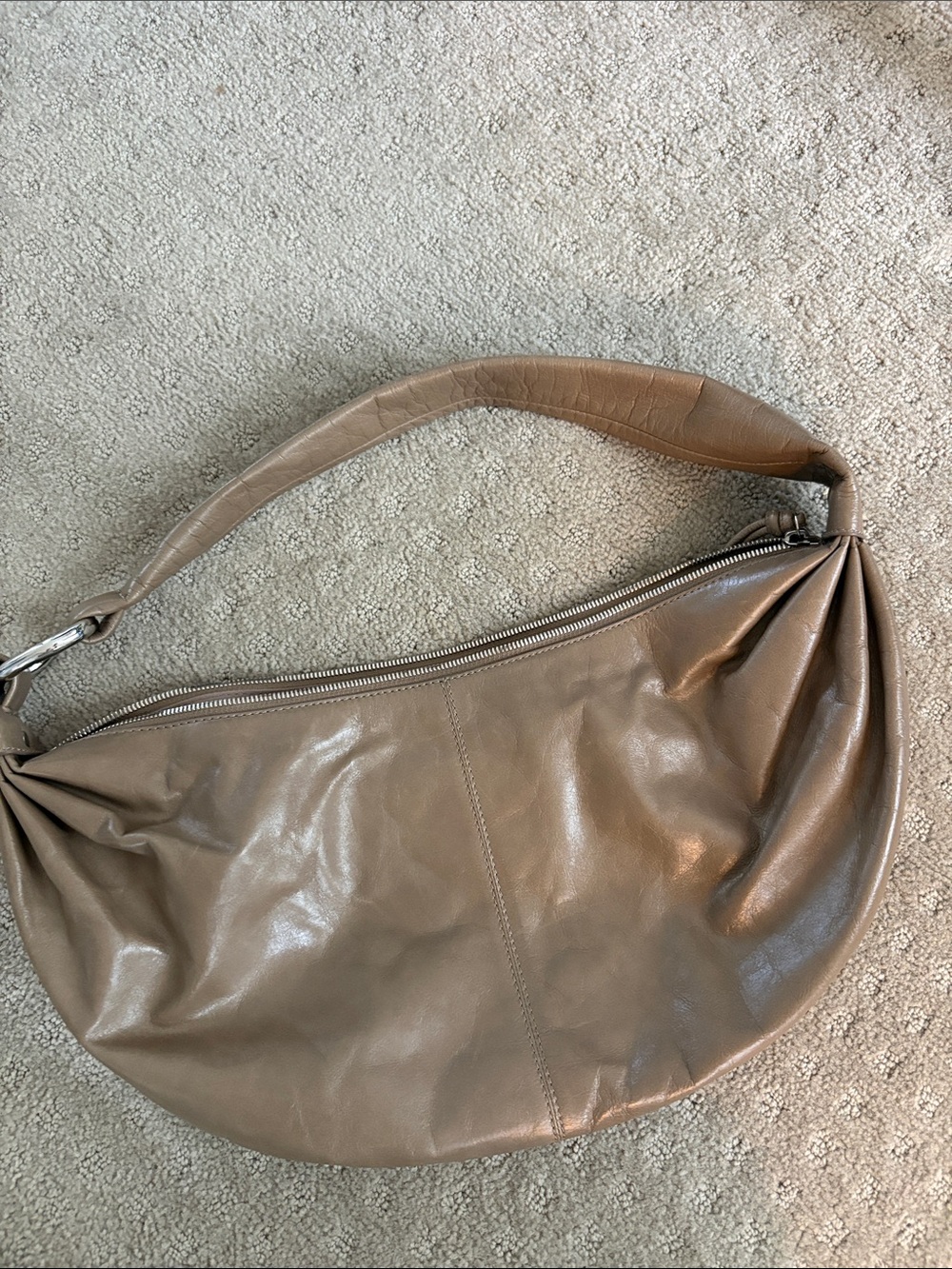 Banana Republic Taupe Leather Hobo Bag